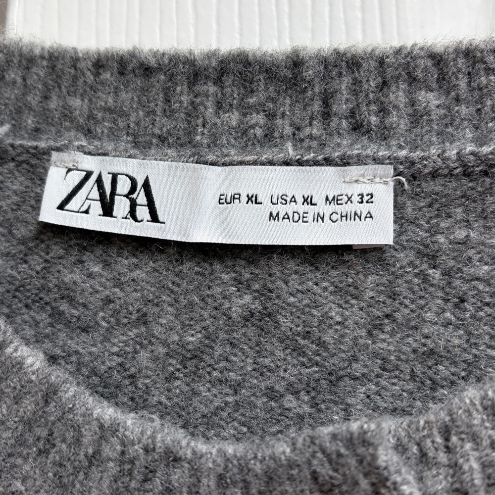 Zara Gray Ruffle-Trim Button Cardigan - Picture 4 of 7